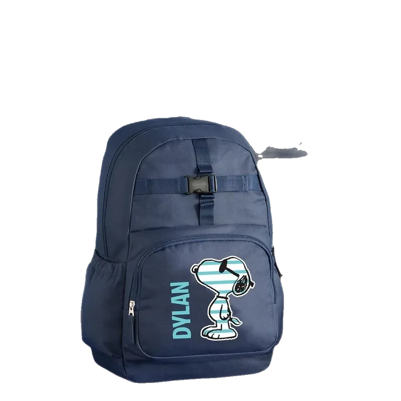 Let's Make Memories Kids Backpack for School - Personalized - PEANUTS SNOOPY Bookbag with Optional Lunch Box - Navy Blue - Too Cool