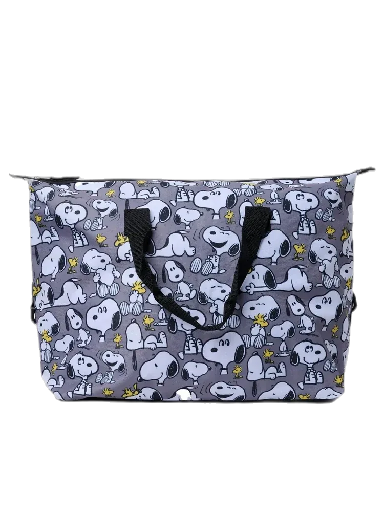 Peanuts Tote Duffel Bag, Snoopy Woodstock All Over Print Weekender Travel