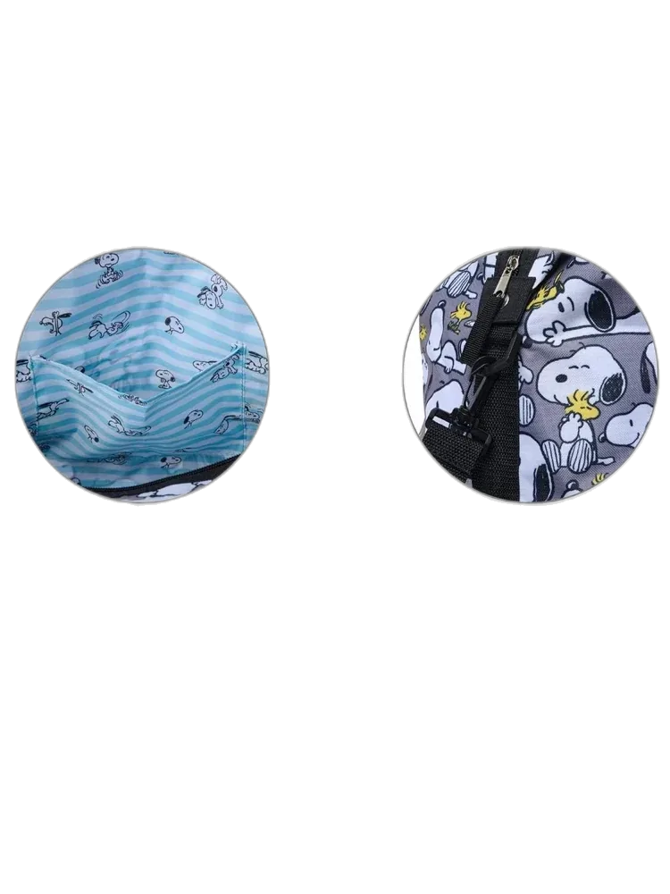 Peanuts Tote Duffel Bag, Snoopy Woodstock All Over Print Weekender Travel