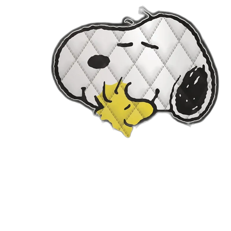 The Bradford Exchange PEANUTS Happiness Is Friendship Quilted Tote Bag, Snoopy and Woodstock Diamond-Quilted Fabric Bag with Dog House Charm
