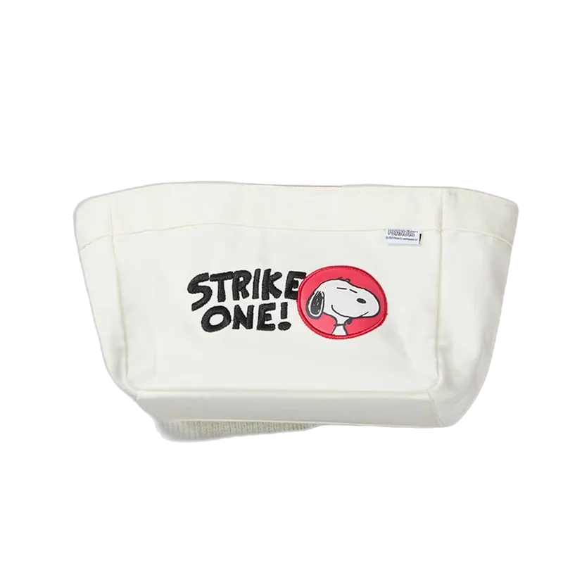 MINISO Snoopy Cute Creamy White Tote Bag, Stylish Tote Portable Bag for Women, Reusable Lunch Bag, Built-in Pocket, Suitable for School, Work, Holiday Travel