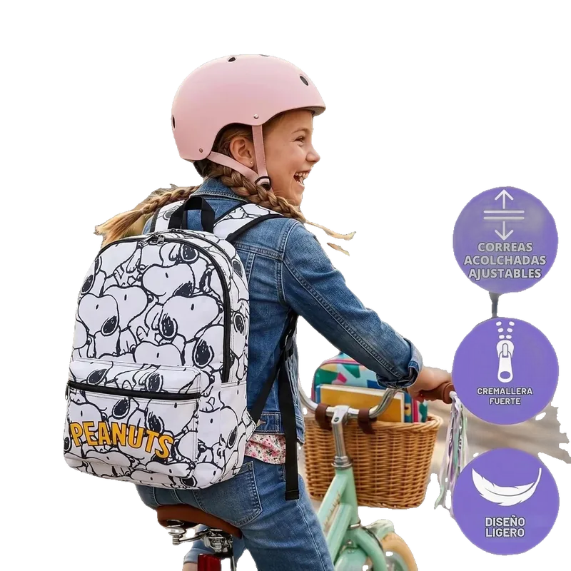 Get Trend Peanuts Snoopy Girls Backpack, 18 inch Kids School Bag