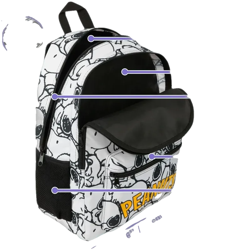 Get Trend Peanuts Snoopy Girls Backpack, 18 inch Kids School Bag