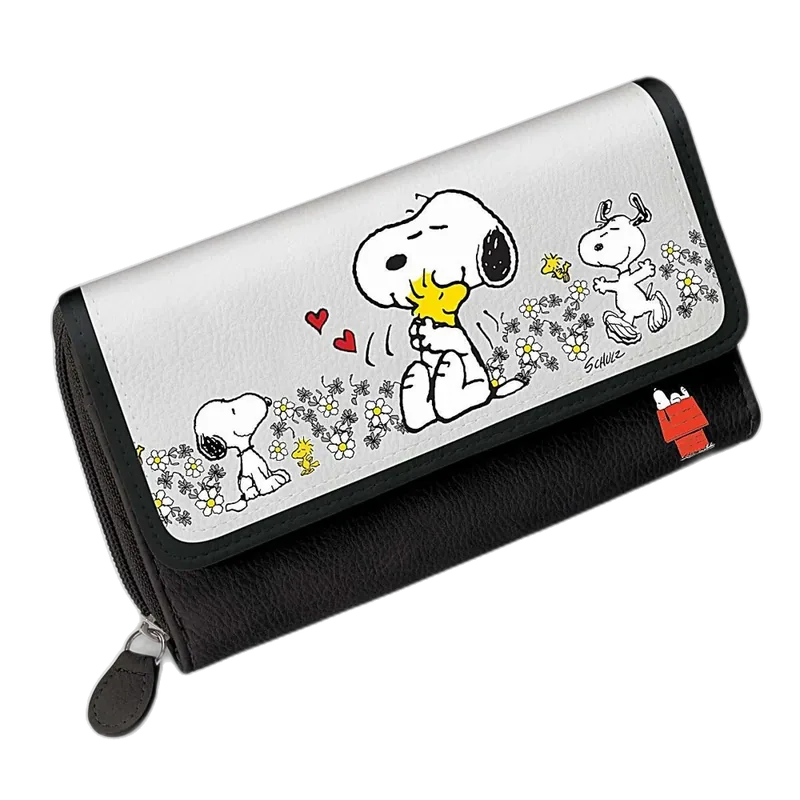 The Bradford Exchange PEANUTS "Happiness Is Friendship" Women's Tri-fold Wallet with Snoopy & Woodstock Artwork